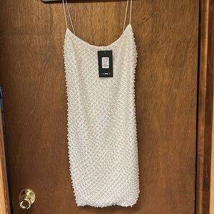 NWT Fashion nova A GIRL IN PEARLS mini dress